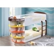 ACME Neptune Wooden Twin over Twin Storage Bunk Bed in White and Chocolate