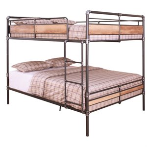 acme brantley ii metal bunk bed in sandy black