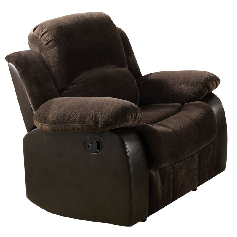 ACME Masaccio Faux Leather Upholstered Recliner in Brown