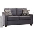ACME Cleavon II Linen Fabric Tufted Loveseat with 2 Pillows in Gray