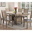 ACME Ramona Extendable Wood Dining Table With Wine Rack in Rustic Oak