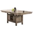 ACME Ramona Extendable Wood Dining Table With Wine Rack in Rustic Oak