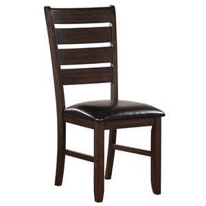 acme urbana faux leather upholstered dining side chair in espresso set of 2