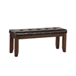 ACME Urban Faux Leather Tufted Dining Bench in Black and Espresso
