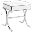 ACME Yuri Square Mirror Top Metal Tube End Table in Chrome