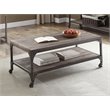 ACME Gorden Rectangular Wooden Coffee Table with Casters in Weathered Gray