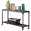 ACME Gorden Wooden Console Table with Casters in Weathered Oak