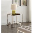 ACME Damien Square Glass Top End Table Champagne and Gold