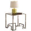 ACME Damien Square Glass Top End Table Champagne and Gold