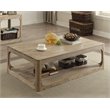 ACME Zaina Rectangular Wooden Coffee Table with Bottom Shelf in Natural Oak