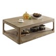 ACME Zaina Rectangular Wooden Coffee Table with Bottom Shelf in Natural Oak
