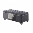 ACME Rebekah Tufted Fabric Upholstered Bench with Storage in Gray