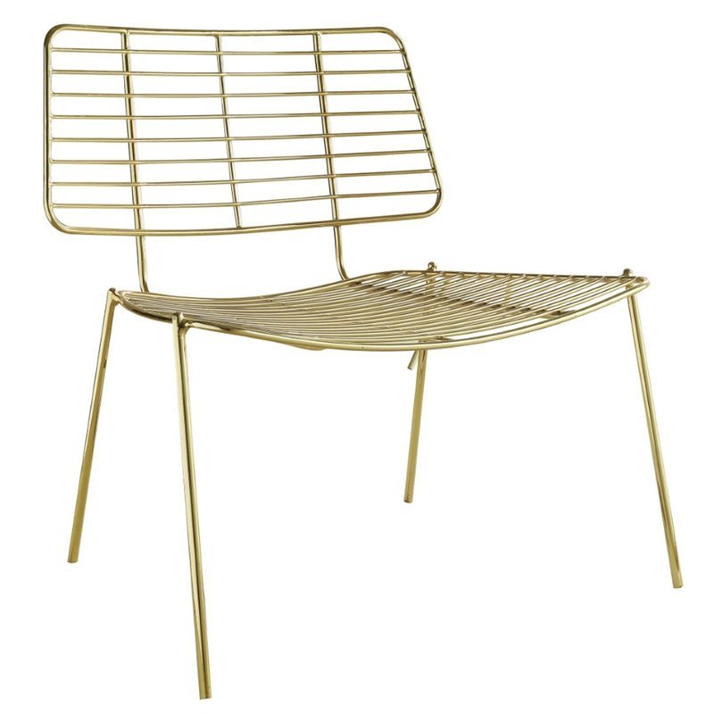 Acme Flavio Metal Accent Chair In Gold Set 2