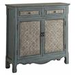 ACME Winchell 2 Drawers Wooden Console Table with 2 Doors in Antique Blue