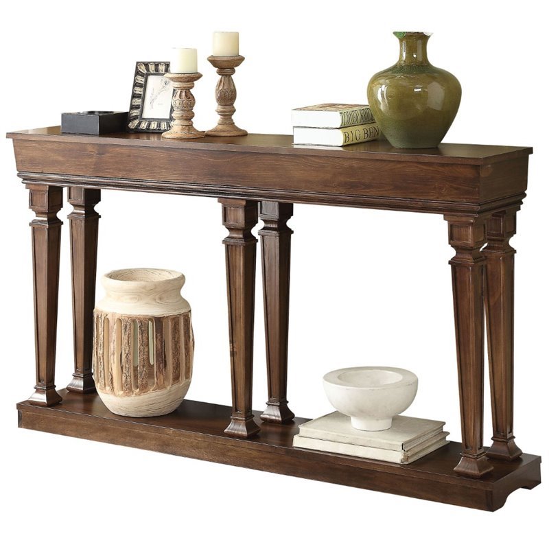 Acme Garrison 60 Console Table In Oak 97252 Acme Garrison 60