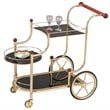 ACME Lacy Glass Serving Cart in Gold and Black
