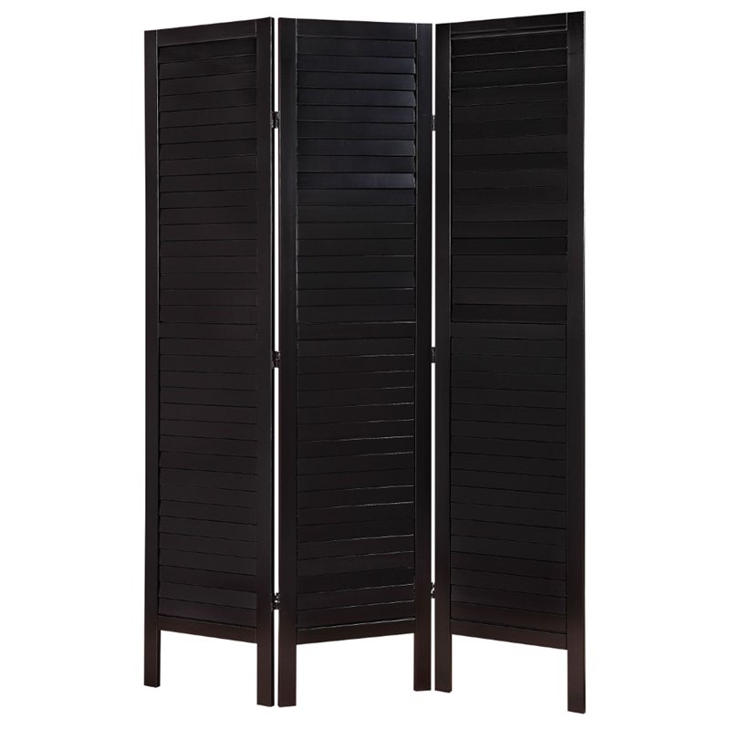 Acme Trudy Ii 3 Panel Room Divider In Black 98024 Acme Trudy Ii 3 Panel Room Divider In Black