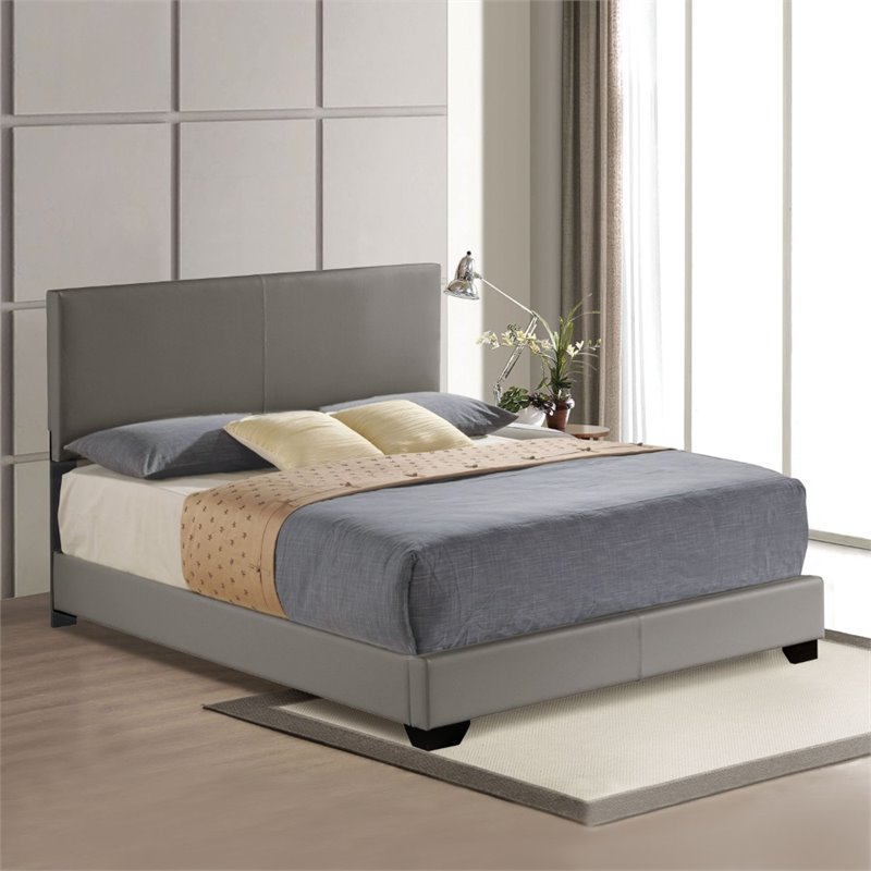 Acme Ireland Upholstered King Panel Bed In Gray 24317ek