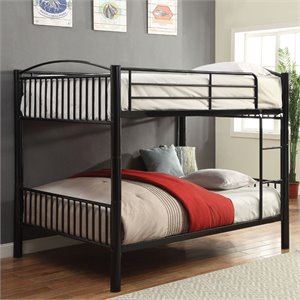 acme cayelynn metal bunk bed in black