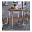 ACME Nadie Wood and Metal Square Pub Table in Oak and Chrome