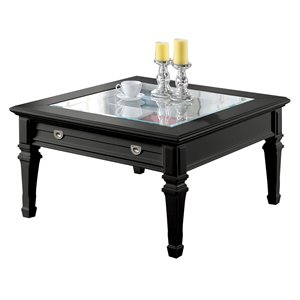 ACME Adalyn Square Glass Top Coffee Table in Black