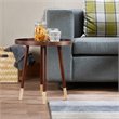 ACME Dein Round Wooden Top End Table in Walnut