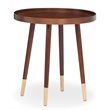 ACME Dein Round Wooden Top End Table in Walnut