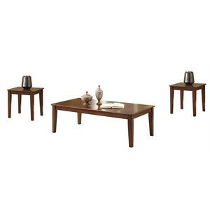 acme marilla 3 piece wooden coffee table set in cherry