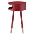 ACME Sonria Round End Table with Compartment in Red and Natural