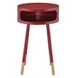ACME Sonria Round End Table with Compartment in Red and Natural