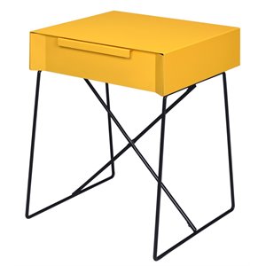 acme gualacao rectangular end table in yellow