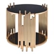 ACME Tanquin Modern Round Glass Top Coffee Table in Black and Gold
