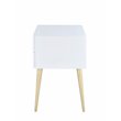 ACME Denvor Wood and Metal 2-Drawer End Table in White and Gold