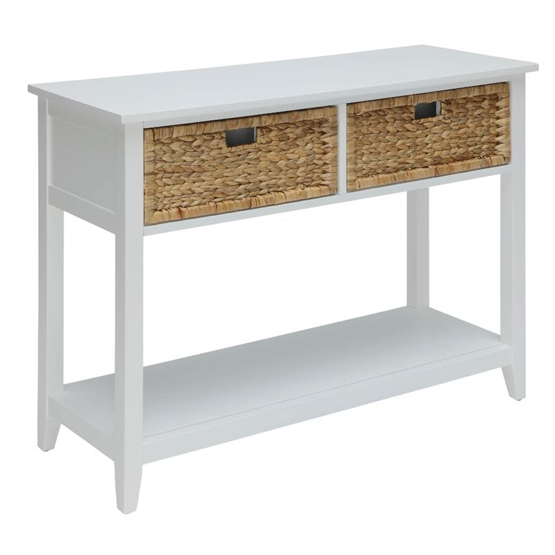 ACME Flavius 2-Drawer Wooden Console Table in White