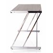 ACME Finis Wooden Top Writing Desk with USB Dock in Weathered Oak and Chrome