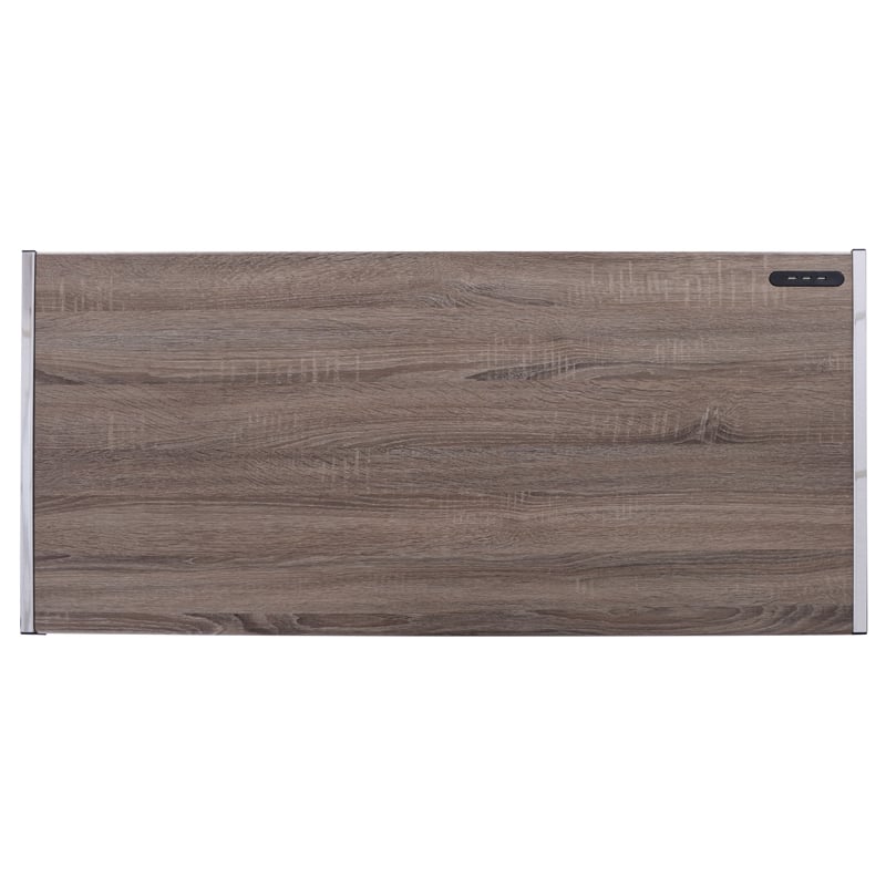 ACME Finis Wooden Top Writing Desk with USB Dock in Weathered Oak and Chrome