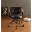 ACME Hallie Leather Swivel Office Chair in Vintage Black