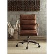 ACME Furniture Harith Leather Upholstered Swivel Office Chair in Retro Brown