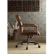 ACME Furniture Harith Leather Upholstered Swivel Office Chair in Retro Brown
