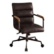 ACME Harith Leather Swivel Office Chair in Antique Ebony