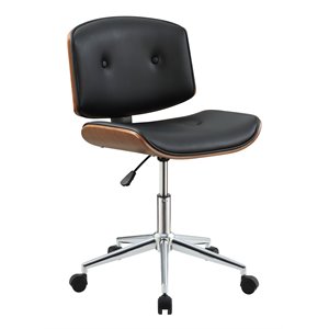 acme camila office chair in black and walnut