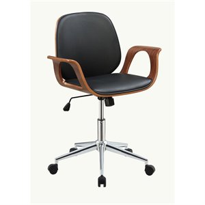 acme camila office chair in black and walnut