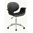 ACME Camila Faux Leather Upholstered Swivel Office Chair in Black