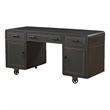ACME Actaki 3-Drawer Wooden Executive Desk with 2 Doors in Sandy Gray