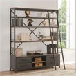 ACME Actaki Rectangular 64-inch Etagere Bookcase with Ladder in Sandy Gray Wood