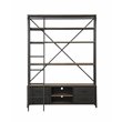ACME Actaki Rectangular 64-inch Etagere Bookcase with Ladder in Sandy Gray Wood