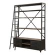ACME Actaki Rectangular 64-inch Etagere Bookcase with Ladder in Sandy Gray Wood