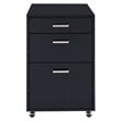 ACME Coleen Rectangular 3-Drawer Mobile File Cabinet in Glossy Black Wood