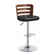 ACME Camila Faux Leather Adjustable Bar Stool in Black and Walnut