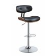 ACME Camila Adjustable Bar Stool with Metal Stand in Black and Walnut
